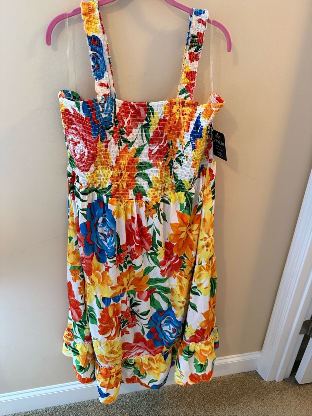 Mia Gabrielle Floral smocked maxi dress resort vacation size 3X